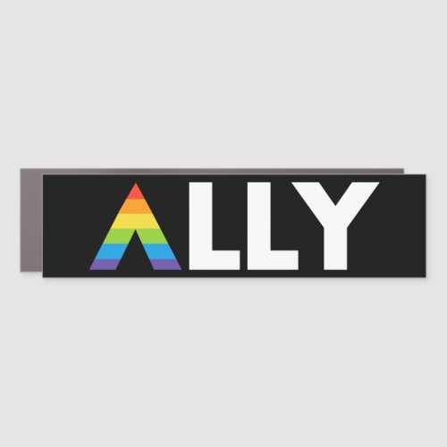 Straight Ally LGBTQ Rainbow LGBT Bumper Car Magnet