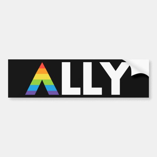 Straight Ally LGBTQ Rainbow LGBT Bumper Sticker