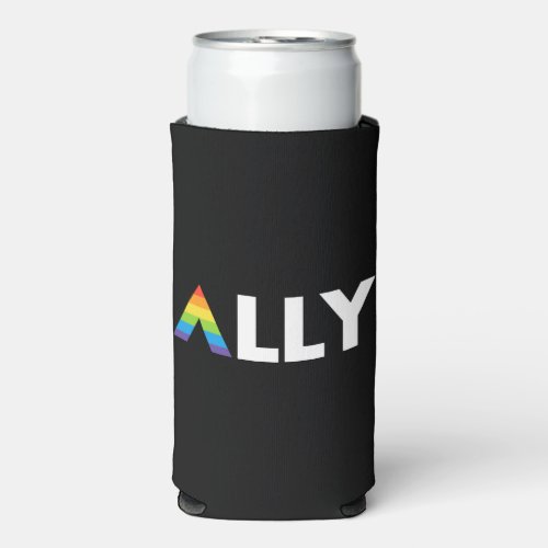 Straight Ally LGBTQ Rainbow LGBT Seltzer Can Cooler