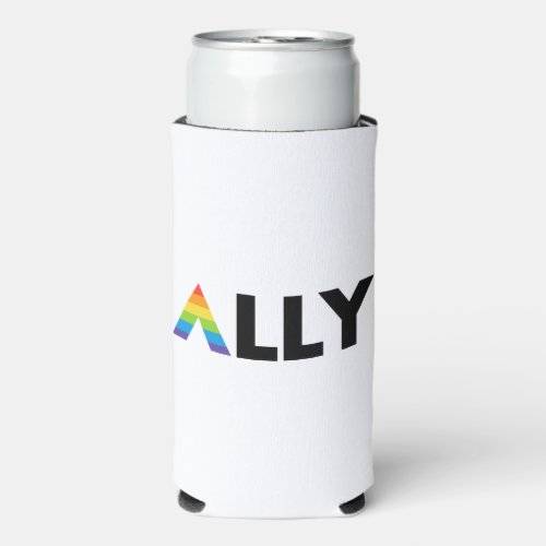 Straight Ally LGBTQ Rainbow LGBT Seltzer Can Cooler