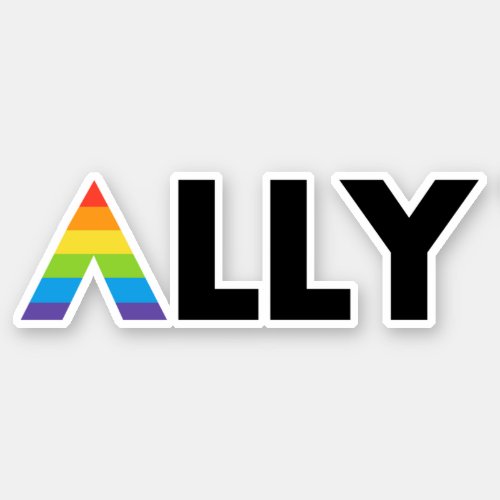 Straight Ally LGBTQ Rainbow LGBT Sticker