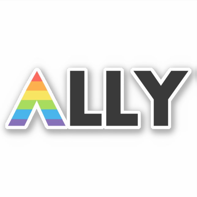 Straight Ally LGBTQ Rainbow LGBT Sticker (Front)