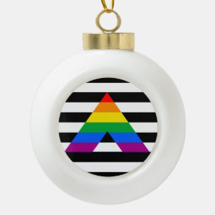 STRAIGHT ALLY PRIDE 2014 PRIDE.png Ceramic Ball Christmas Ornament