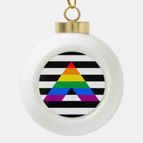 STRAIGHT ALLY PRIDE 2014 PRIDEpng Ceramic Ball Christmas Ornament