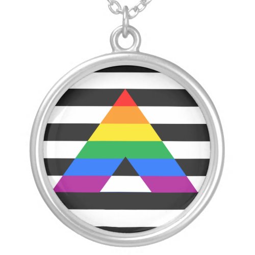 STRAIGHT ALLY PRIDE 2014 PRIDE SILVER PLATED NECKLACE