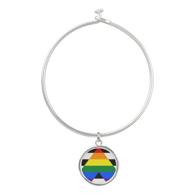 Straight Ally Pride Bangle Bracelet (Front)