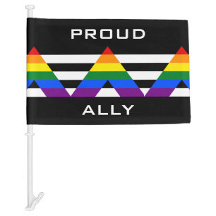 Straight Ally Pride  Car Flag