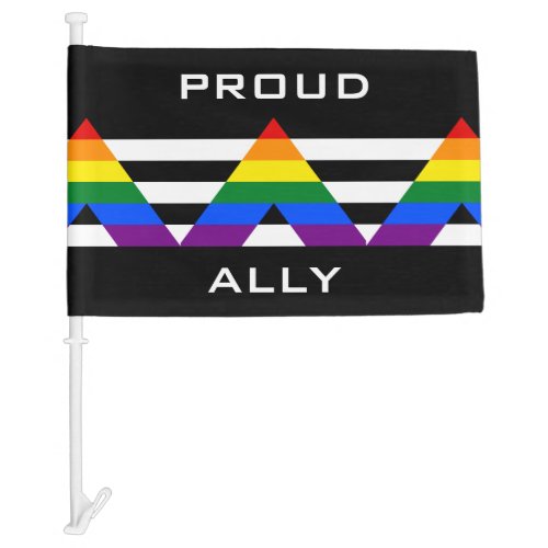 Straight Ally Pride  Car Flag