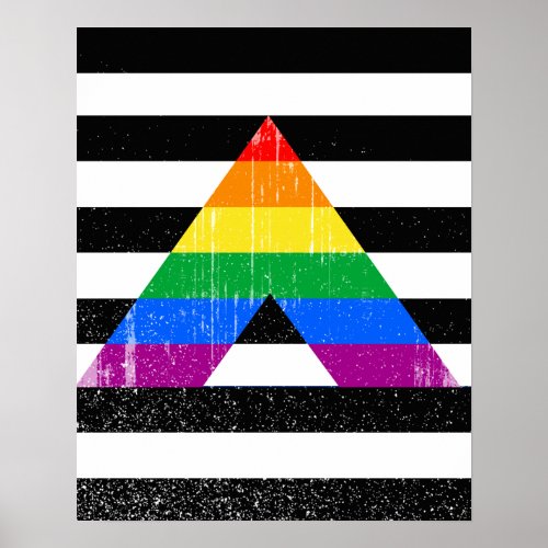 Straight Ally Pride distressed Poster