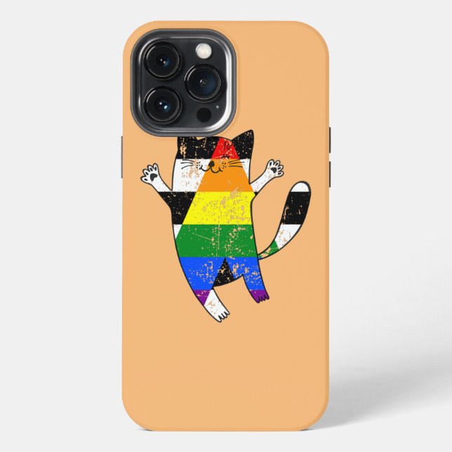 Straight Ally Pride Flag Funny Cat Straight Ally  Iphone Case (Back)