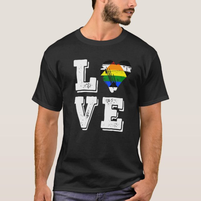 Straight Ally Pride Flag Love Straight Ally Flag T-Shirt (Front)