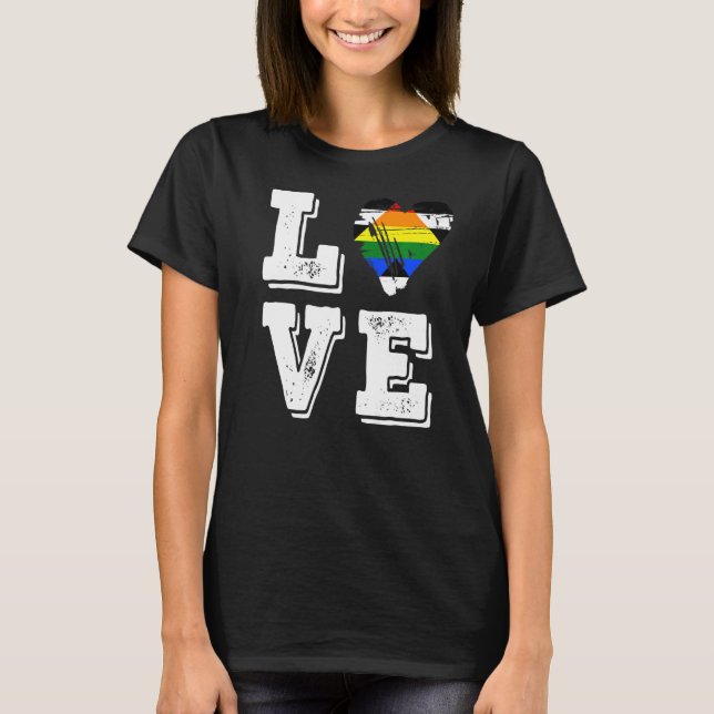 Straight Ally Pride Flag Love Straight Ally Flag T-Shirt (Front)