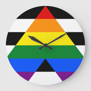 Straight Ally Pride Large Clock