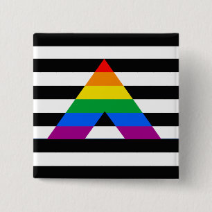 Straight Ally Pride Pinback Button