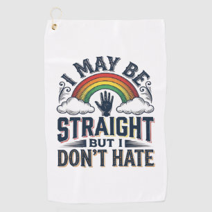 Straight Ally Pride Rainbow Vintage Vector Design_ Golf Towel
