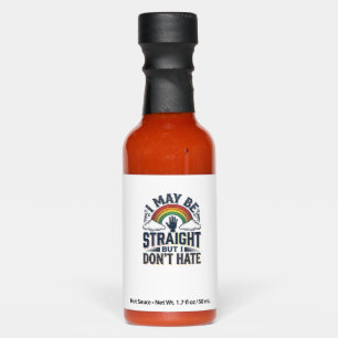 Straight Ally Pride Rainbow Vintage Vector Design_ Hot Sauces