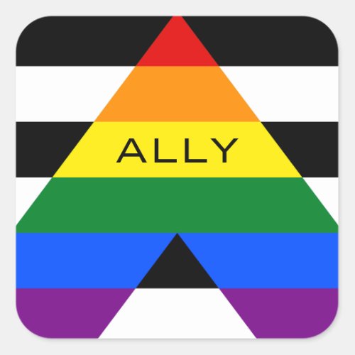 Straight Ally Pride Square Sticker