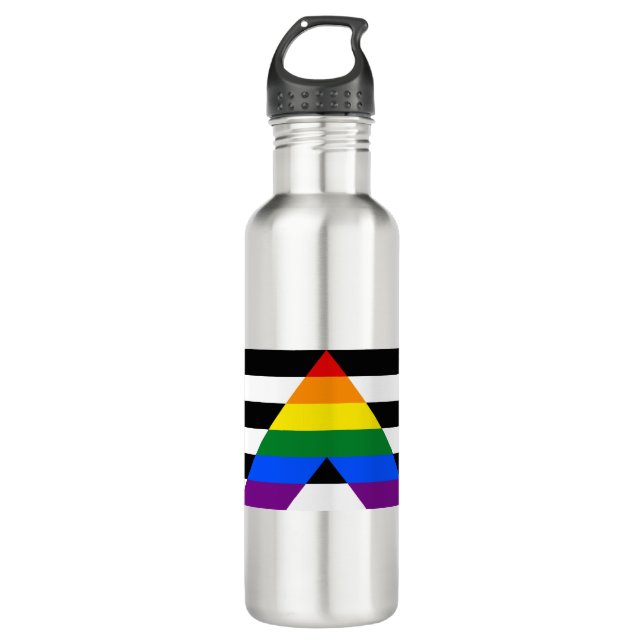 Straight Ally Pride Stainless Steel Water Bottle (Front)