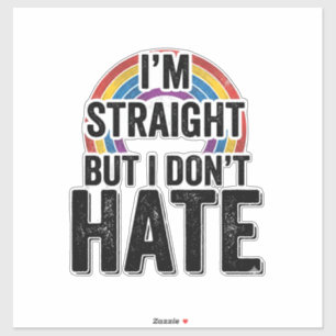 Straight Ally Rainbow Vintage Typography Shirt_1 Sticker