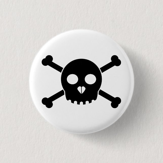 Straight Black Deth's Head Button (Front)