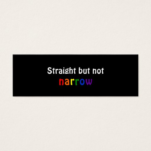 Customizable Straight but not narrow (bookmark, dark) business card