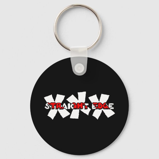 Straight Edge 07 Black Keychain (Front)