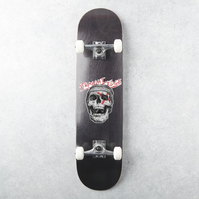 Straight Edge Skull  Sticker (Skateboard)