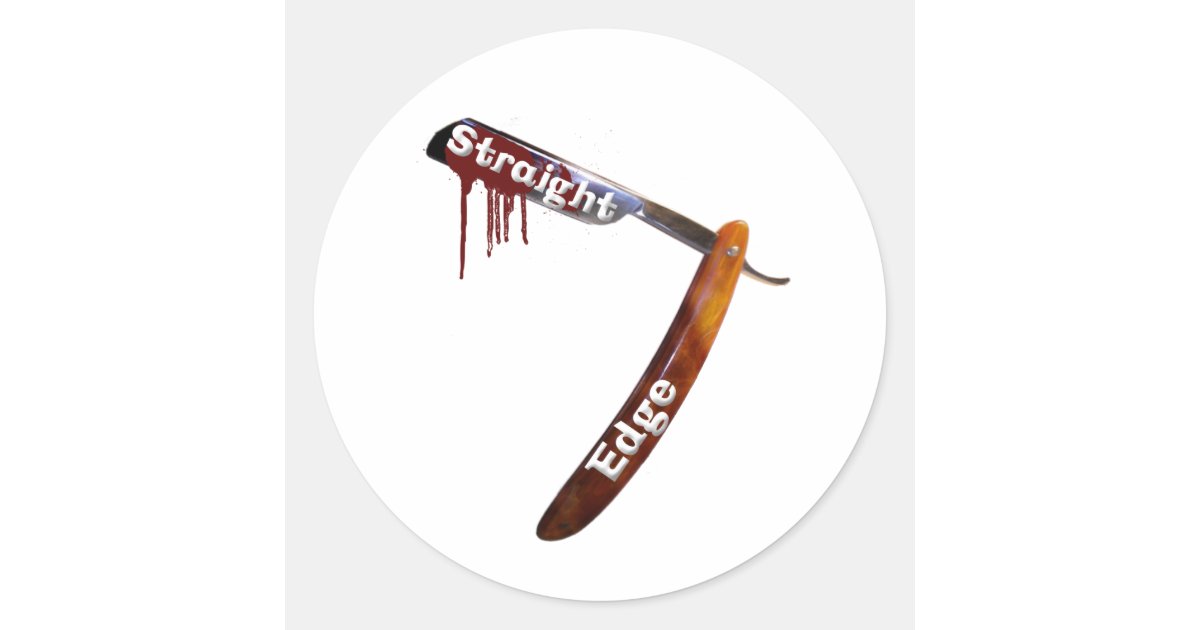 Straight Razor Sticker Straight Edge Straight Razor Classic Round Sticker | Zazzle