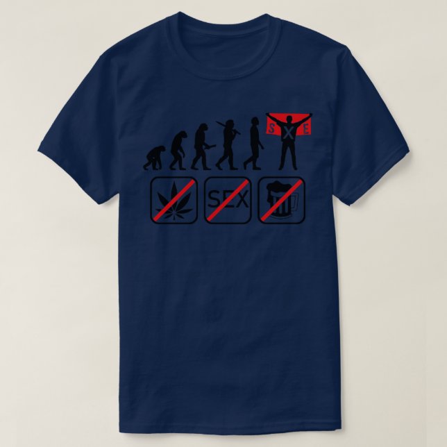 Straight Edge Vegan Against Drugs Punk 11 T-Shirt (Design Front)