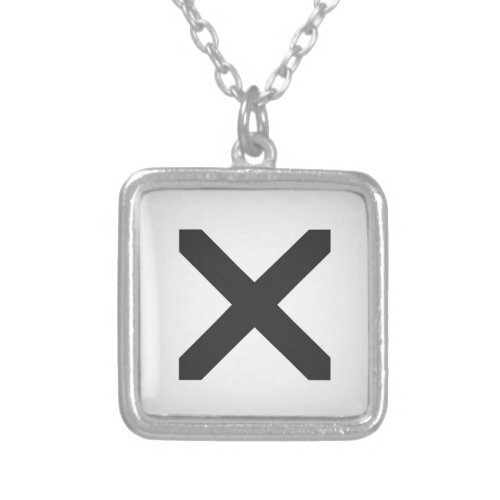 Straight Edge X Silver Plated Necklace