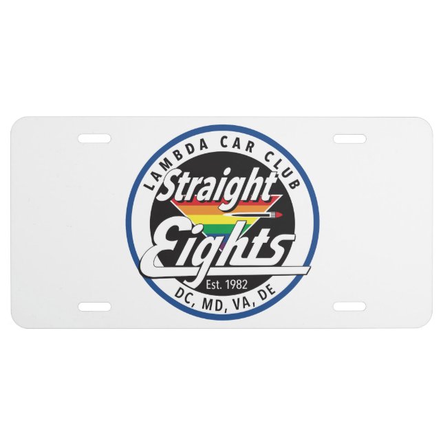 Straight Eights License Plate (Aluminum) (Front)