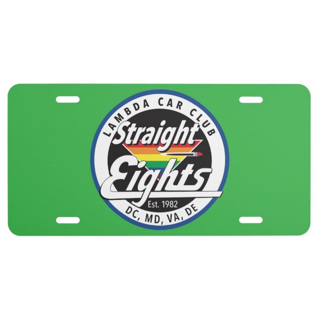 Straight Eights License Plate (Green) (Front)