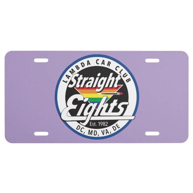 Straight Eights License Plate (Lavender) (Front)