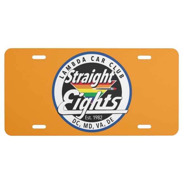 Straight Eights License Plate (Orange) (Front)