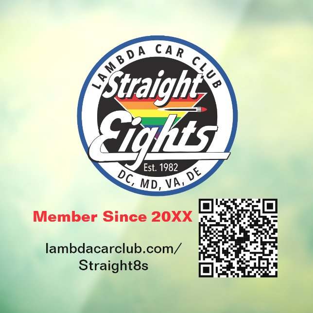 Straight Eights Window Cling 4x4 (Sheet 3)