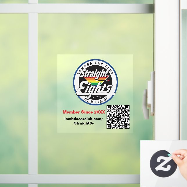 Straight Eights Window Cling 5x5 (Home)