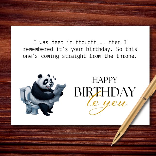 Straight From the Throne Funny Panda Birthday Card (Creator Uploaded)