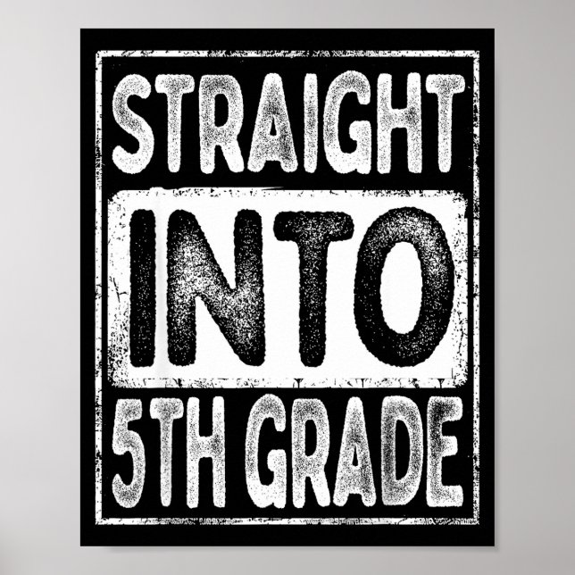 Straight into 5th grade retro back to school for poster (Front)