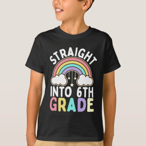 Straight Into 6th Grade Back To School Funny Gift T_Shirt