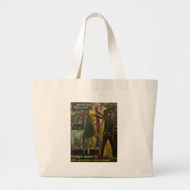 Straight Jackin' BofA Large Tote Bag (Front)