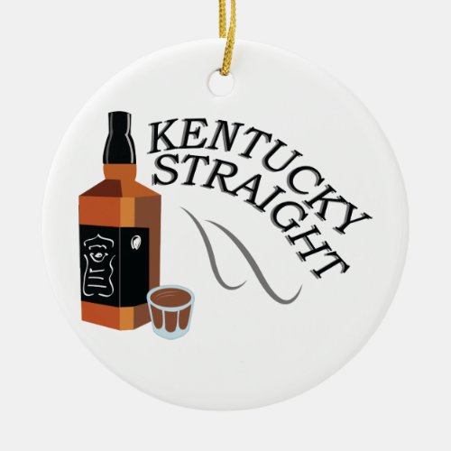 Straight Kentucky Ceramic Ornament