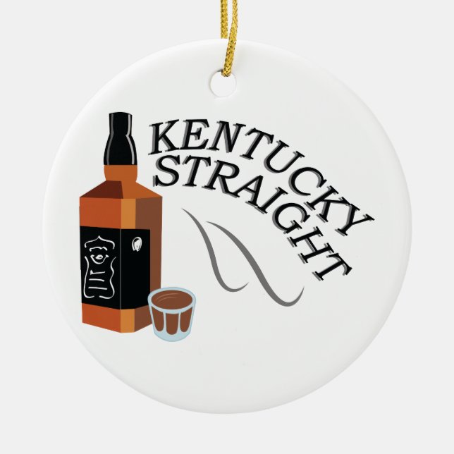 Straight Kentucky Ceramic Ornament (Front)