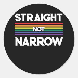 Straight not Narrow Vintage LGBT Retro Classic Round Sticker