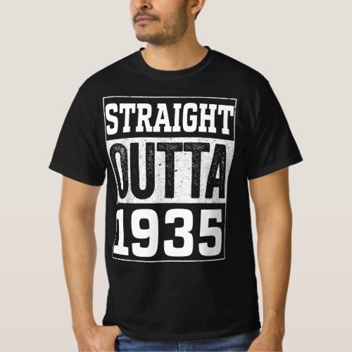 Straight Outta 1935  1935 Happy Birthday Gift T_Shirt