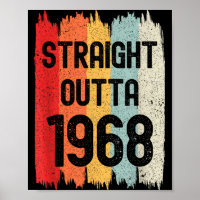 Straight Outta 1968 Funny Retro Birthday Awesome S