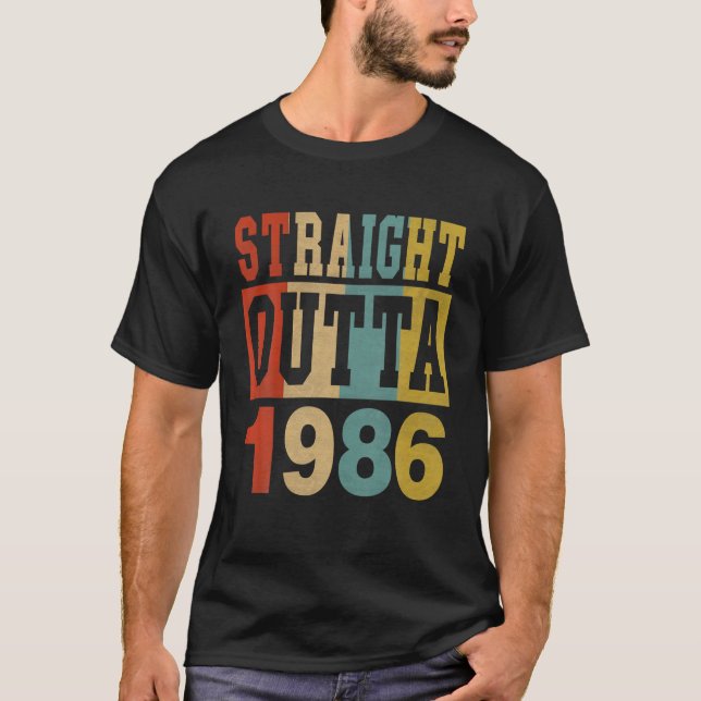 Straight Outta 1986 35Th Birthday 35Years Old Boy T-Shirt (Front)
