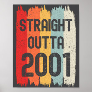 Straight Outta 2001 Funny Retro Birthday Awesome S Poster