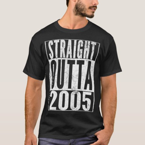 Straight Outta 2005 17th Birthday Gift 17 Years Ol T_Shirt