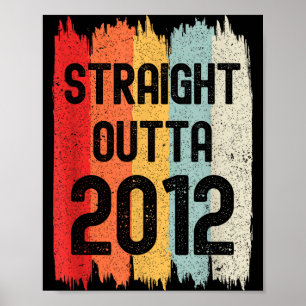 Straight Outta 2012 Funny Retro Birthday Awesome S Poster