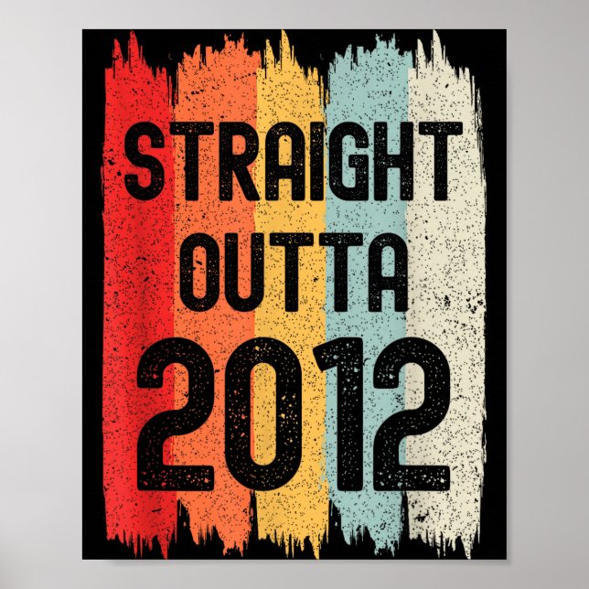 Straight Outta 2012 Funny Retro Birthday Awesome S Poster (Front)